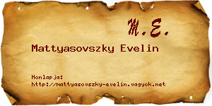 Mattyasovszky Evelin névjegykártya